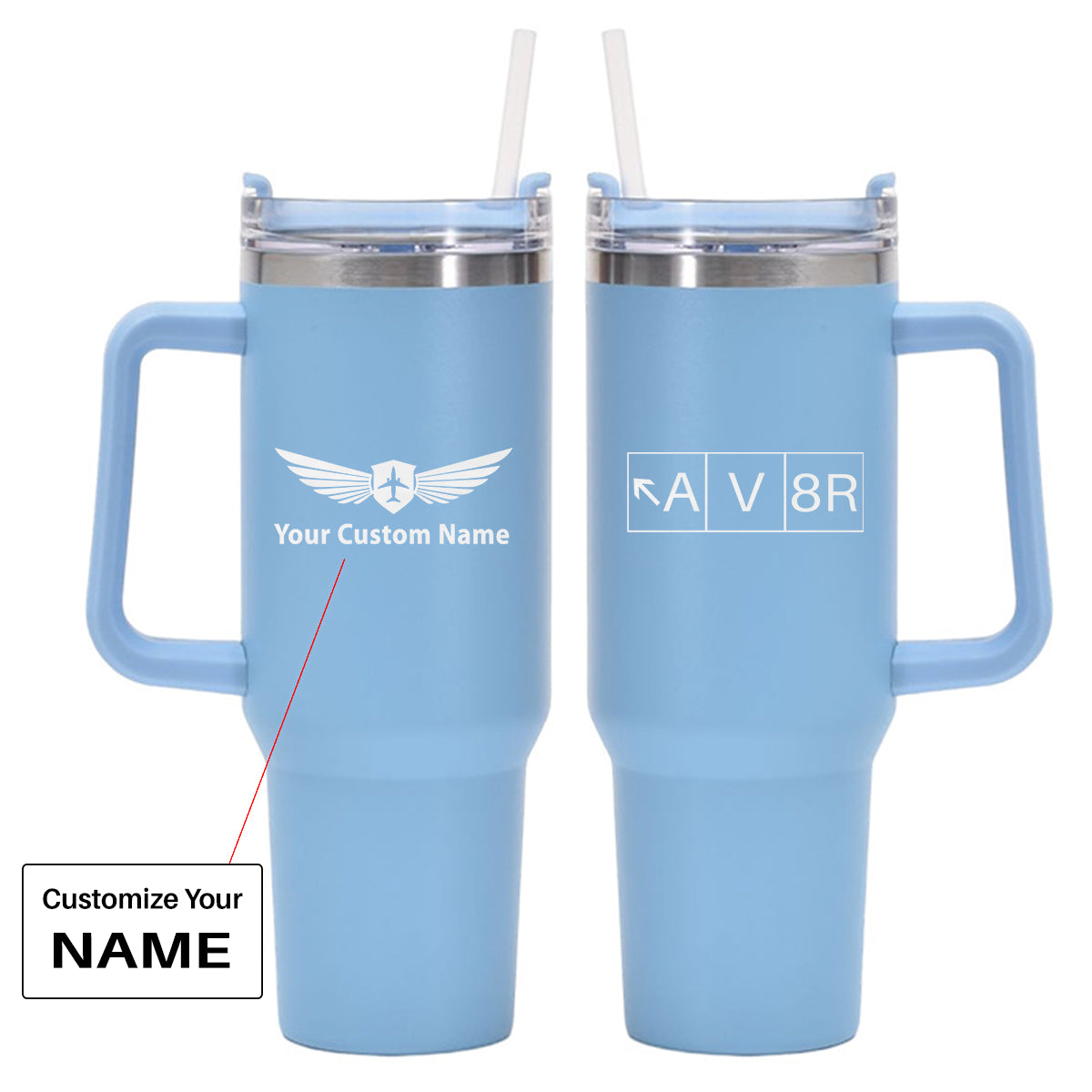 AV8R Designed 40oz Stainless Steel Car Mug With Holder