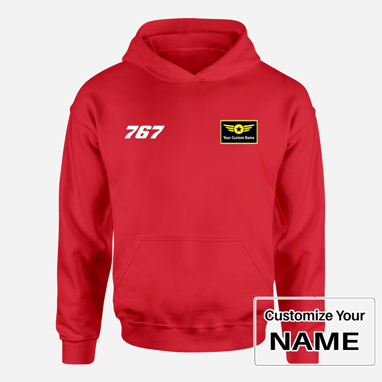 767 Flat Text Designed Hoodies