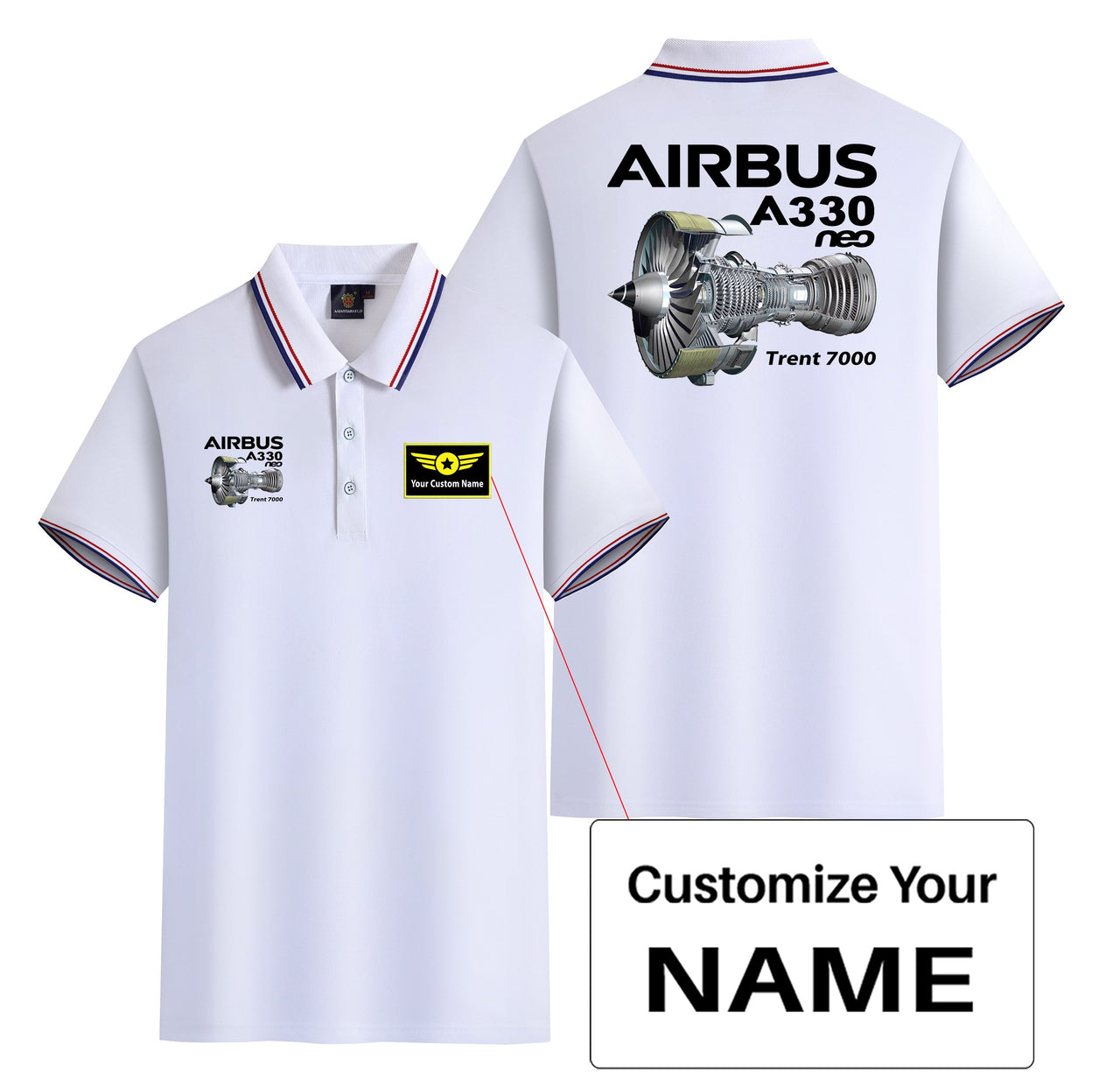 Airbus A330neo & Trent 7000 Designed Stylish Polo T-Shirts (Double-Side)