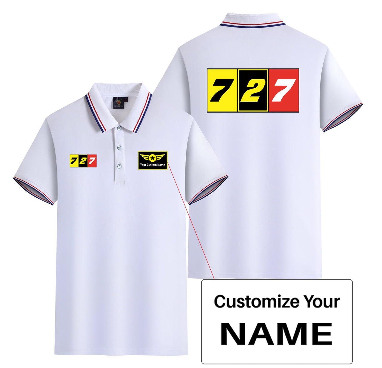 Flat Colourful 727 Designed Stylish Polo T-Shirts (Double-Side)