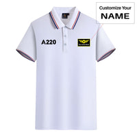 Thumbnail for A220 Flat Text Designed Stylish Polo T-Shirts