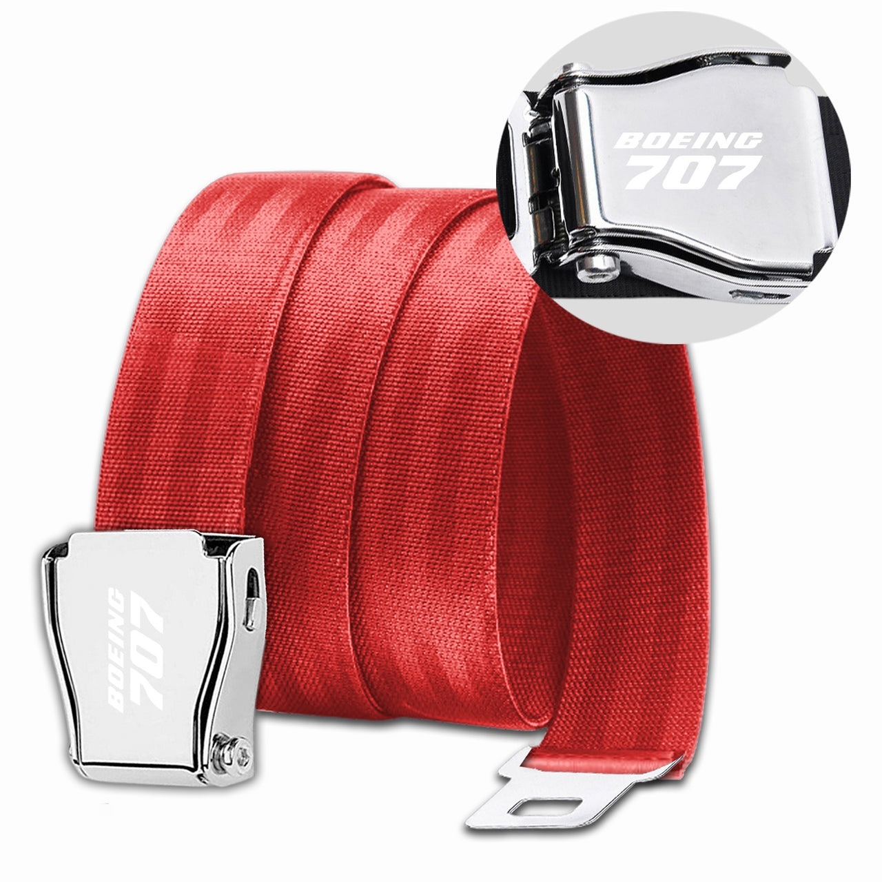 Boeing 707 & Text Designed Fashion Airplane Seat Belts