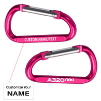 Thumbnail for A320neo & Text Designed Aluminum Alloy Carabiner Key chains