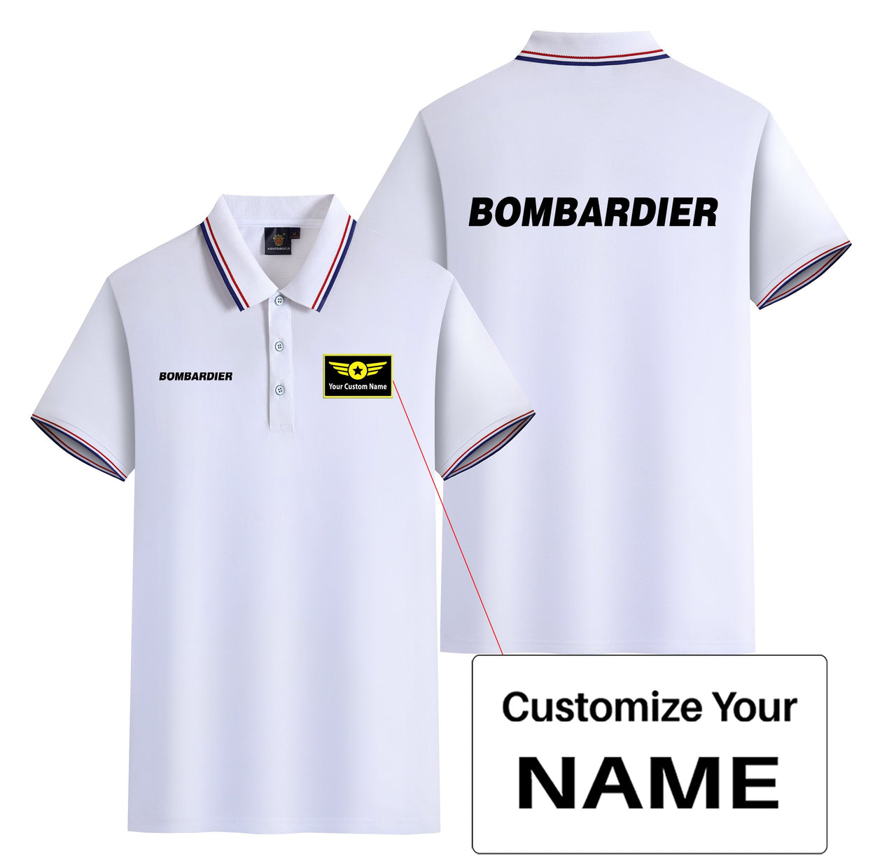 Bombardier & Text Designed Stylish Polo T-Shirts (Double-Side)