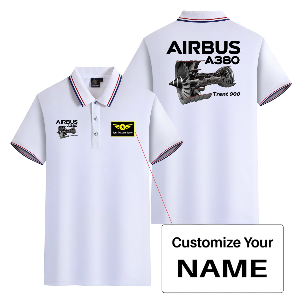 Airbus A380 & Trent 900 Engine Designed Stylish Polo T-Shirts (Double-Side)