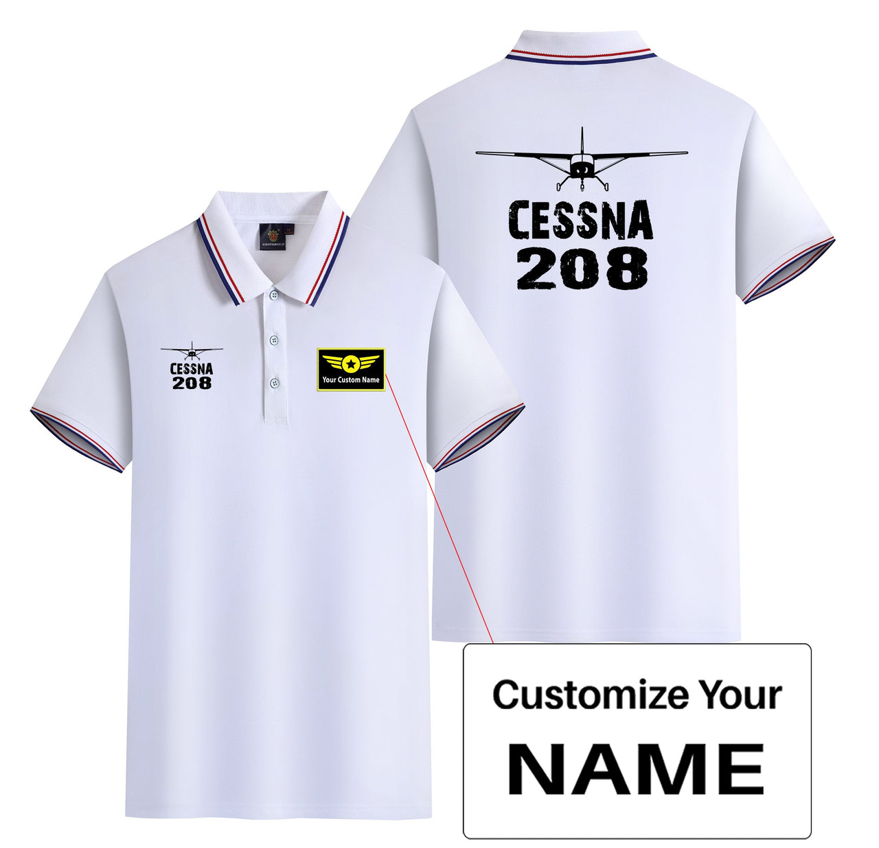 Cessna 208 & Plane Designed Stylish Polo T-Shirts (Double-Side)