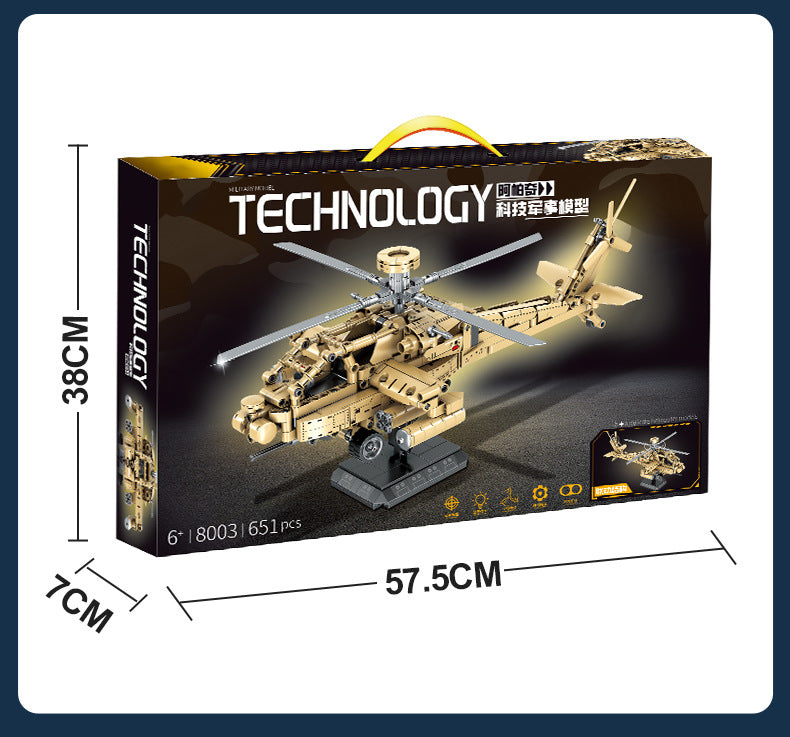 AH-64 Helicopter Sets Model Building Blocks Toys