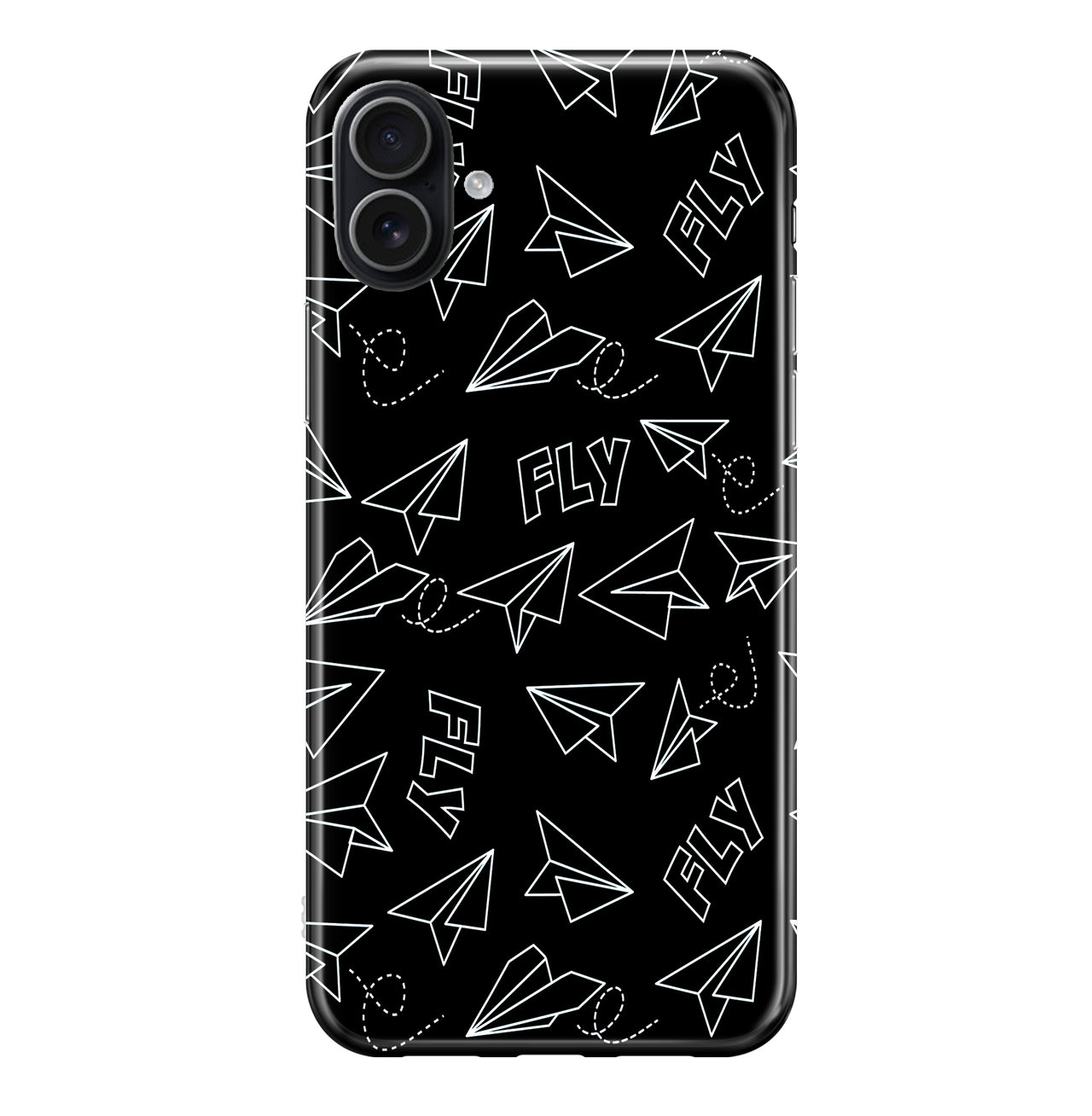 Paper Airplane & Fly-Black Designed iPhone Cases