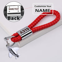 Thumbnail for A319 Flat Text Designed Leather Car Key Chains
