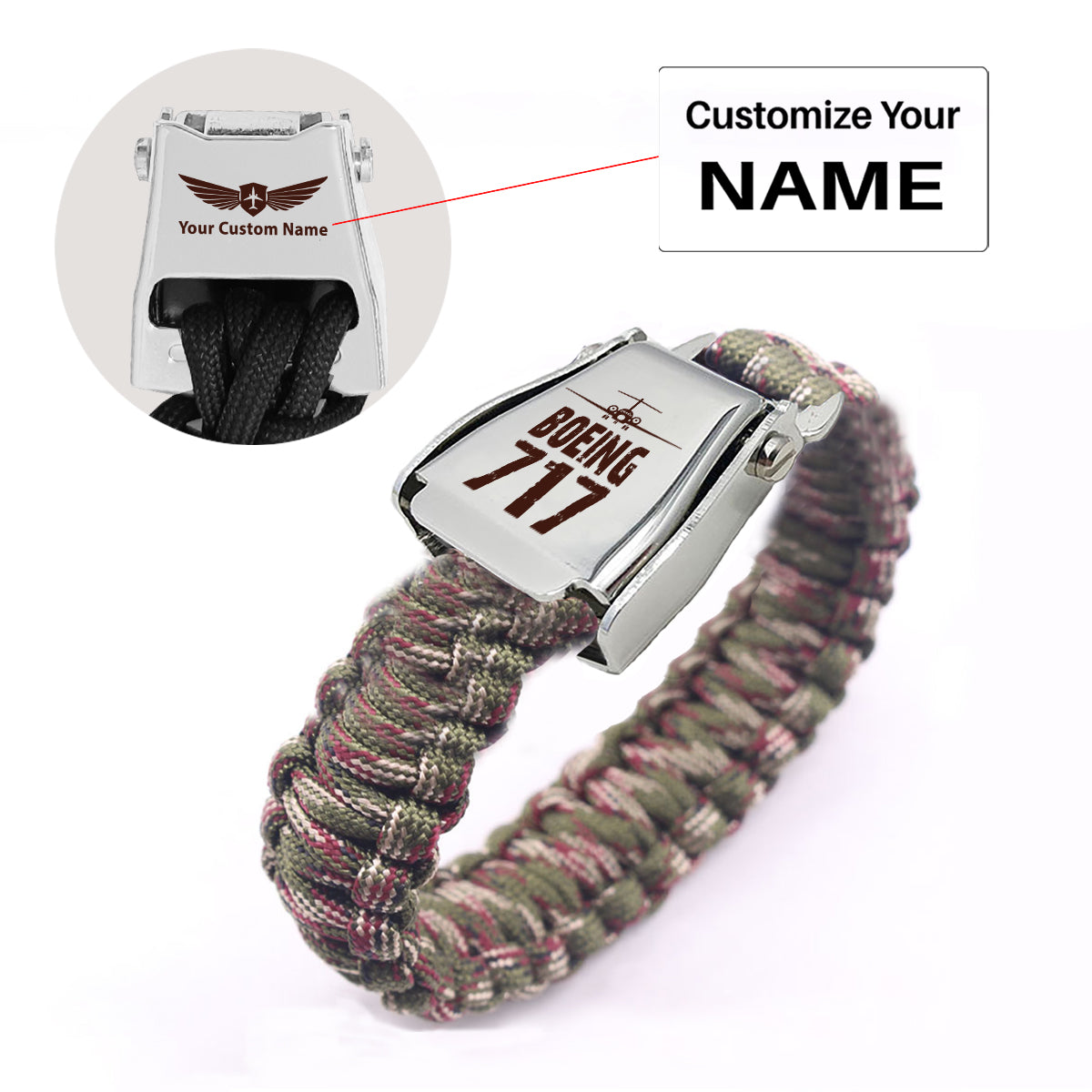Boeing 717 & Plane Designed Airplane Seat Belt Bracelet