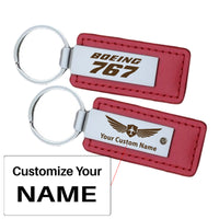 Thumbnail for Boeing 767 & Text Faux Leather Key Chains