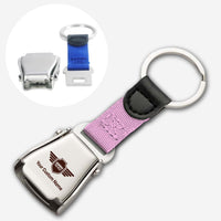 Thumbnail for Custom Name (Badge 5)Designed Airplane Seat Belt Key Chains