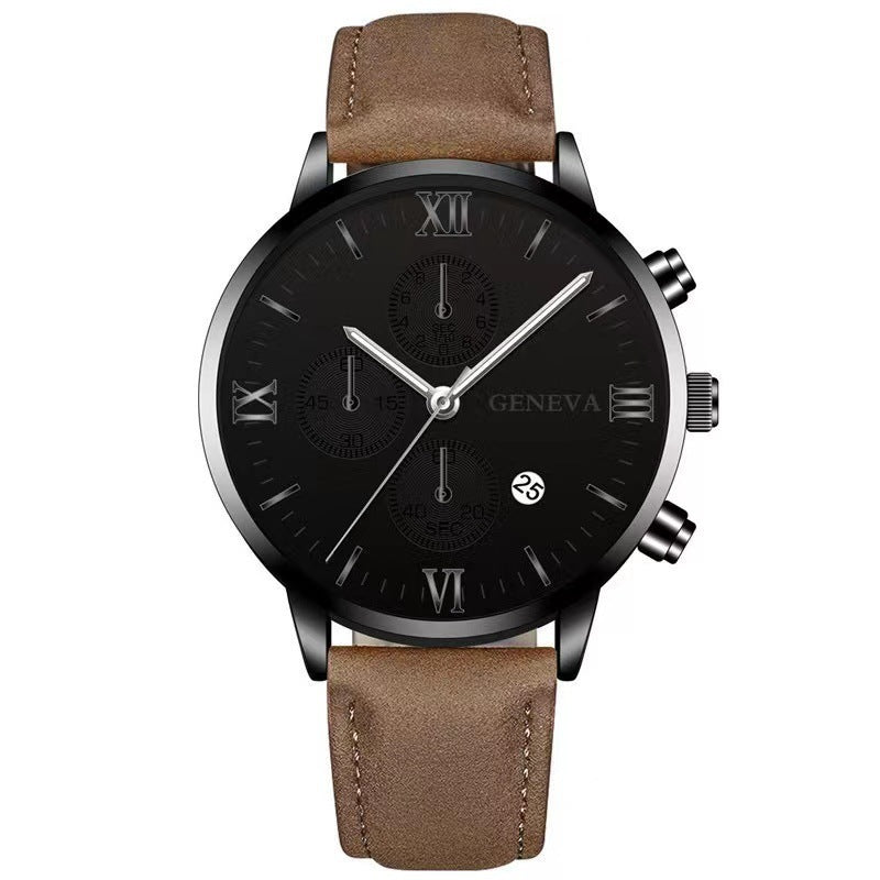 Quartz Watch Men Roman Dial Watch Fashion Round Date Quartz Watch
