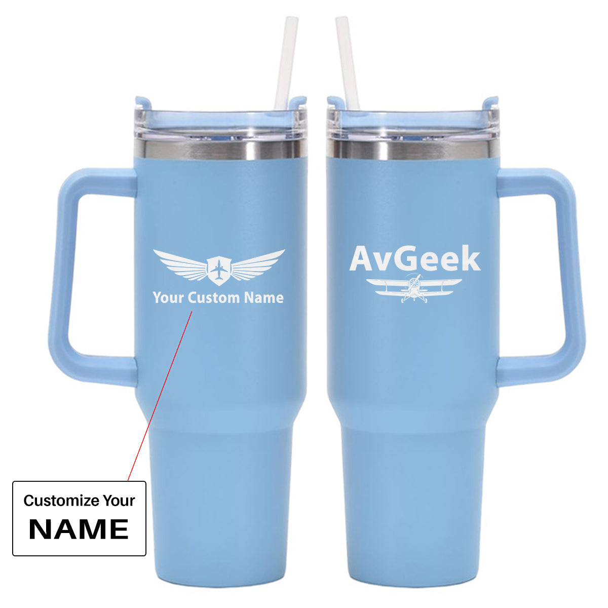 Avgeek Designed 40oz Stainless Steel Car Mug With Holder
