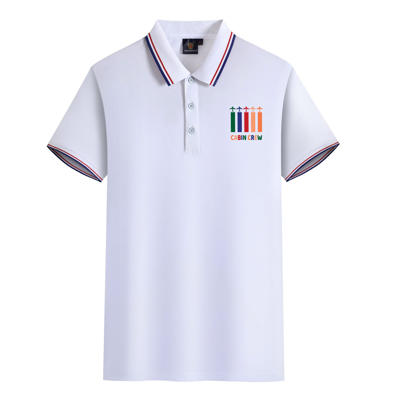 Colourful Cabin Crew Designed Stylish Polo T-Shirts
