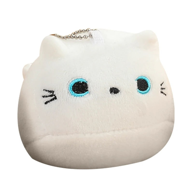 Kawaii Oval Cat Plush Doll 4 Kitten Pendants in Mom Cat