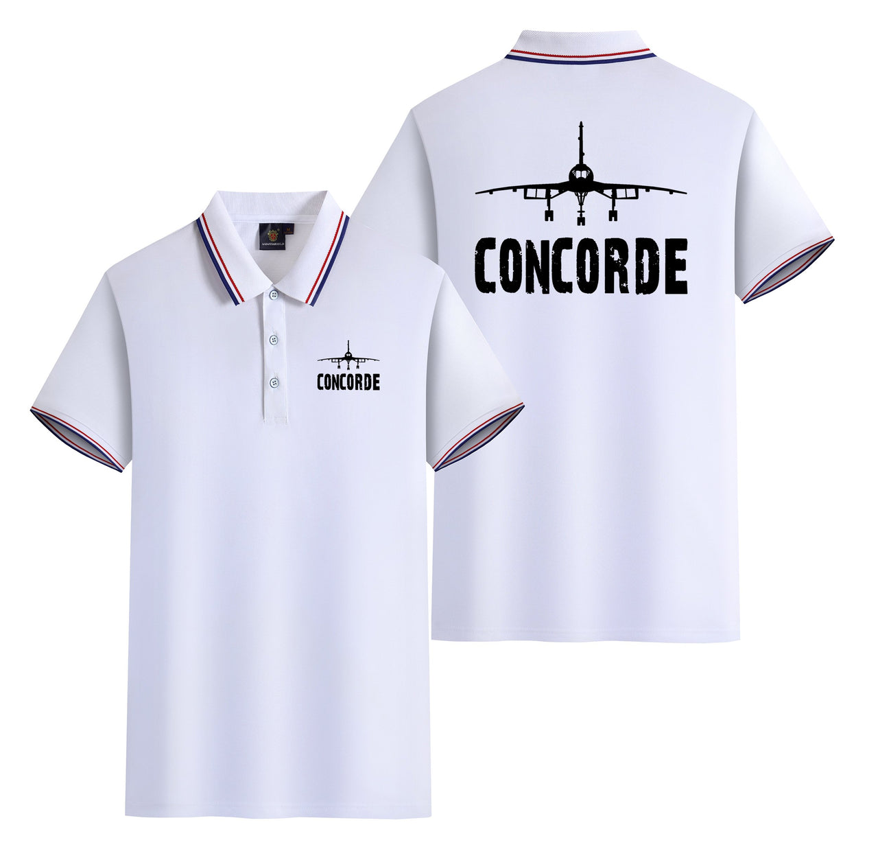 Concorde & Plane Designed Stylish Polo T-Shirts (Double-Side)