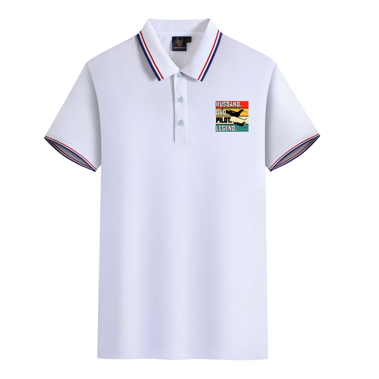 Husband & Dad & Pilot & Legend Designed Stylish Polo T-Shirts