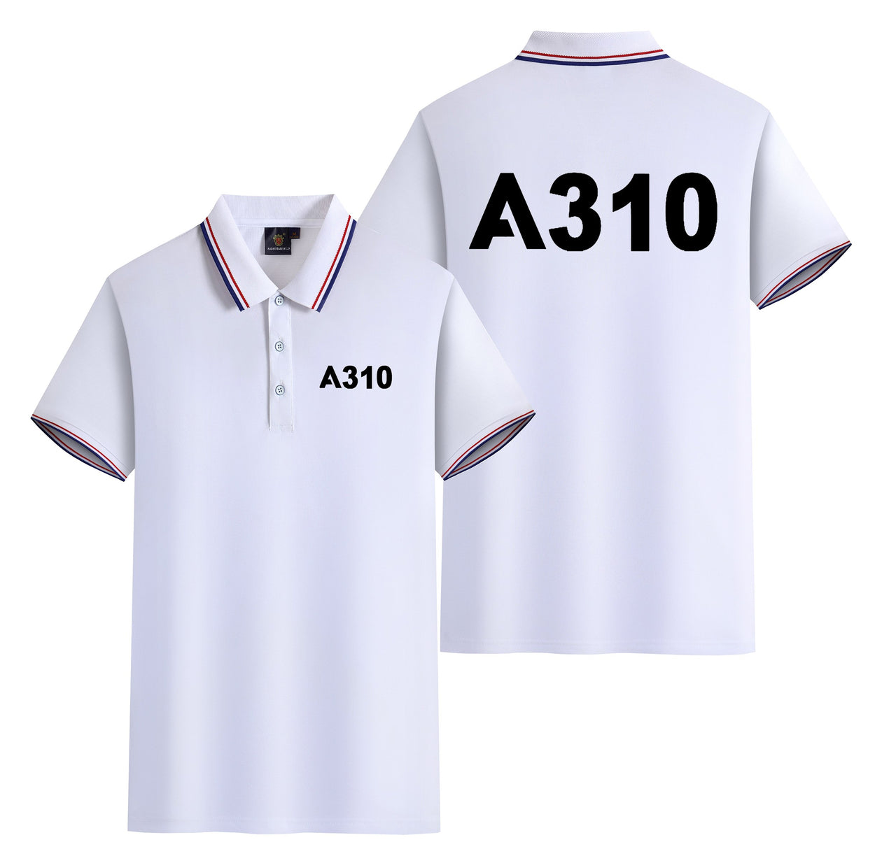 A310 Flat Text Designed Stylish Polo T-Shirts (Double-Side)