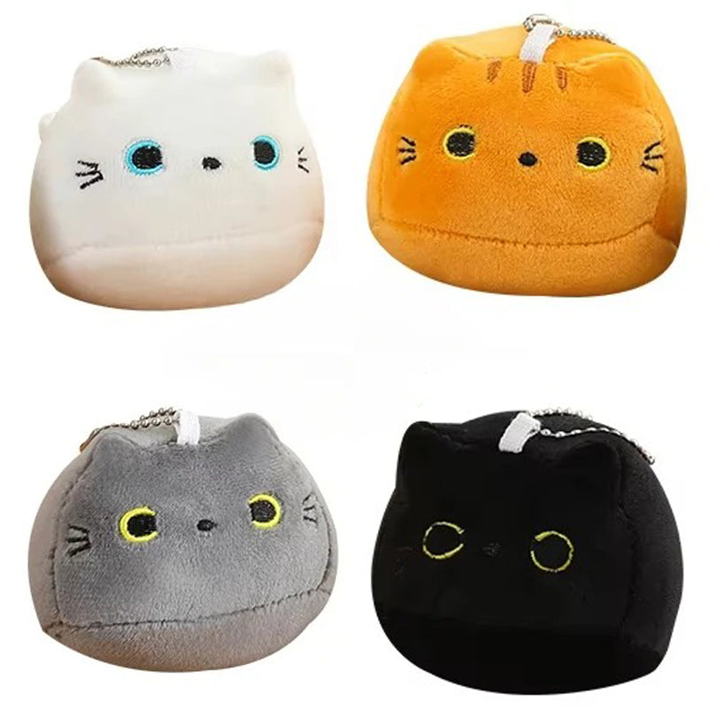 Kawaii Oval Cat Plush Doll 4 Kitten Pendants in Mom Cat