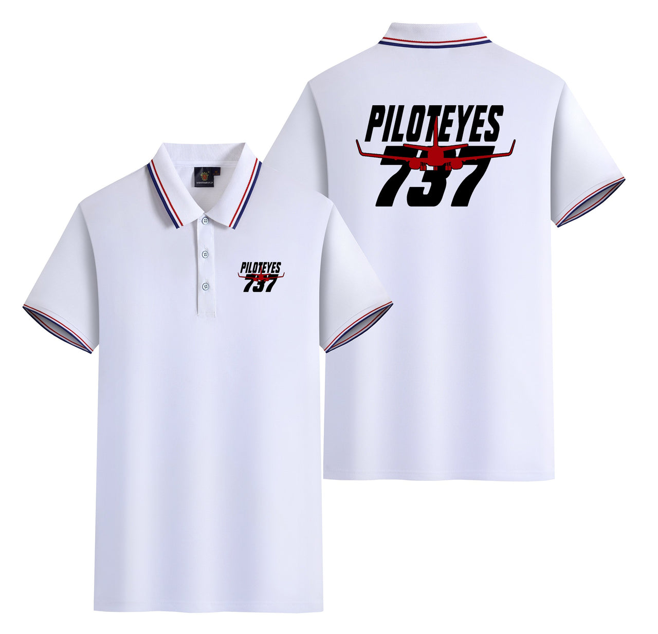 Amazing Piloteyes737 Designed Stylish Polo T-Shirts (Double-Side)