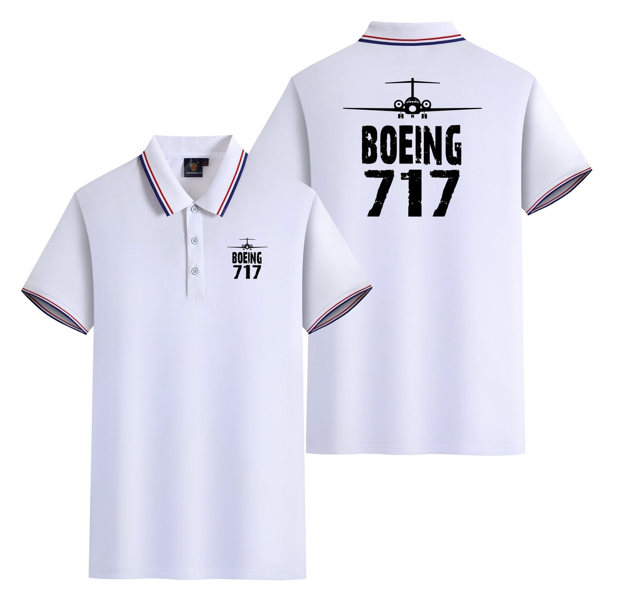 Boeing 717 & Plane Designed Stylish Polo T-Shirts (Double-Side)