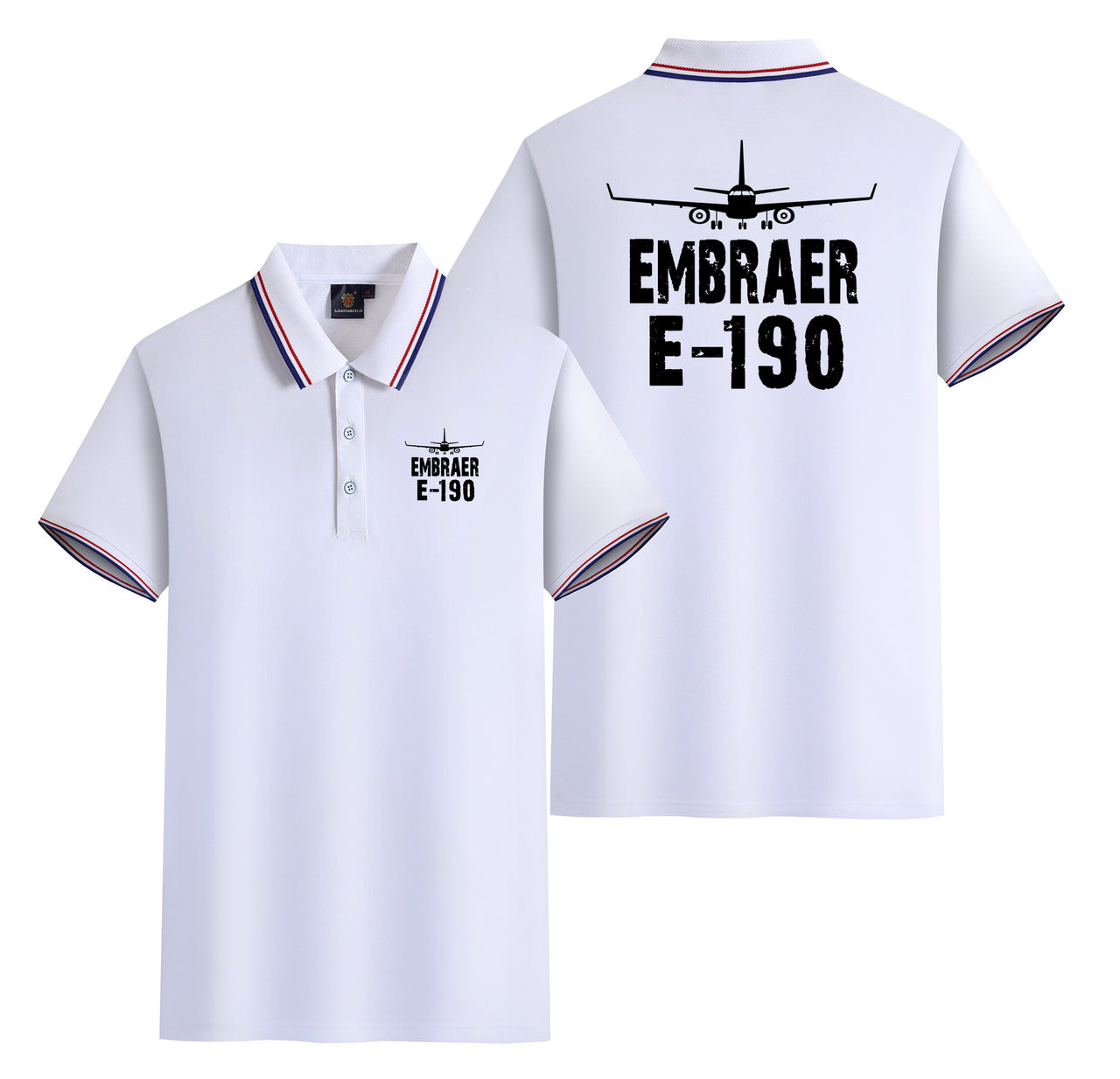 Embraer E-190 & Plane Designed Stylish Polo T-Shirts (Double-Side)