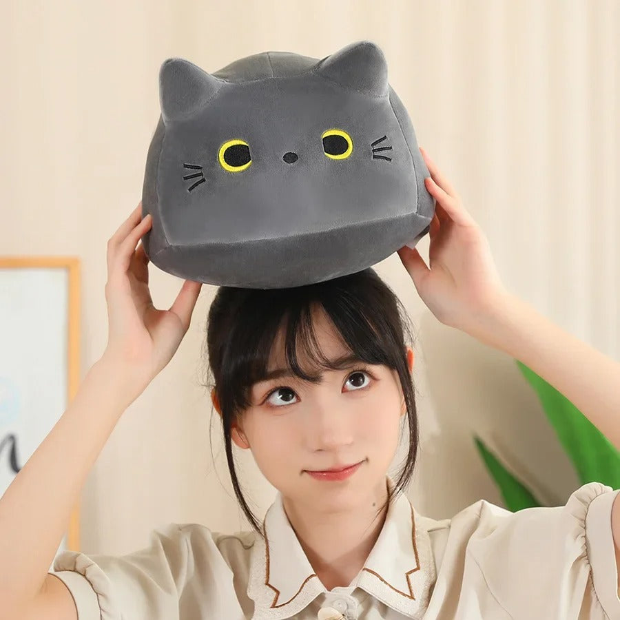 Kawaii Oval Cat Plush Doll 4 Kitten Pendants in Mom Cat