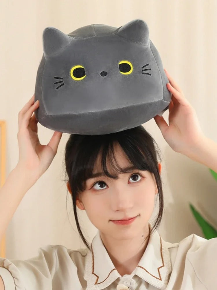 Kawaii Oval Cat Plush Doll 4 Kitten Pendants in Mom Cat