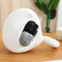 Thumbnail for Kawaii Oval Cat Plush Doll 4 Kitten Pendants in Mom Cat