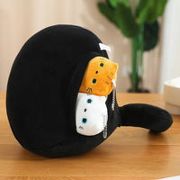 Thumbnail for Kawaii Oval Cat Plush Doll 4 Kitten Pendants in Mom Cat