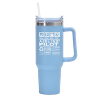 Thumbnail for Airline Pilot Label Designed 40oz Stainless Steel Car Mug With Holder