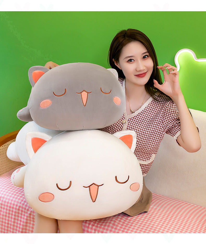 40-70cm Kawaii Climbing Peach Cat Plush Doll