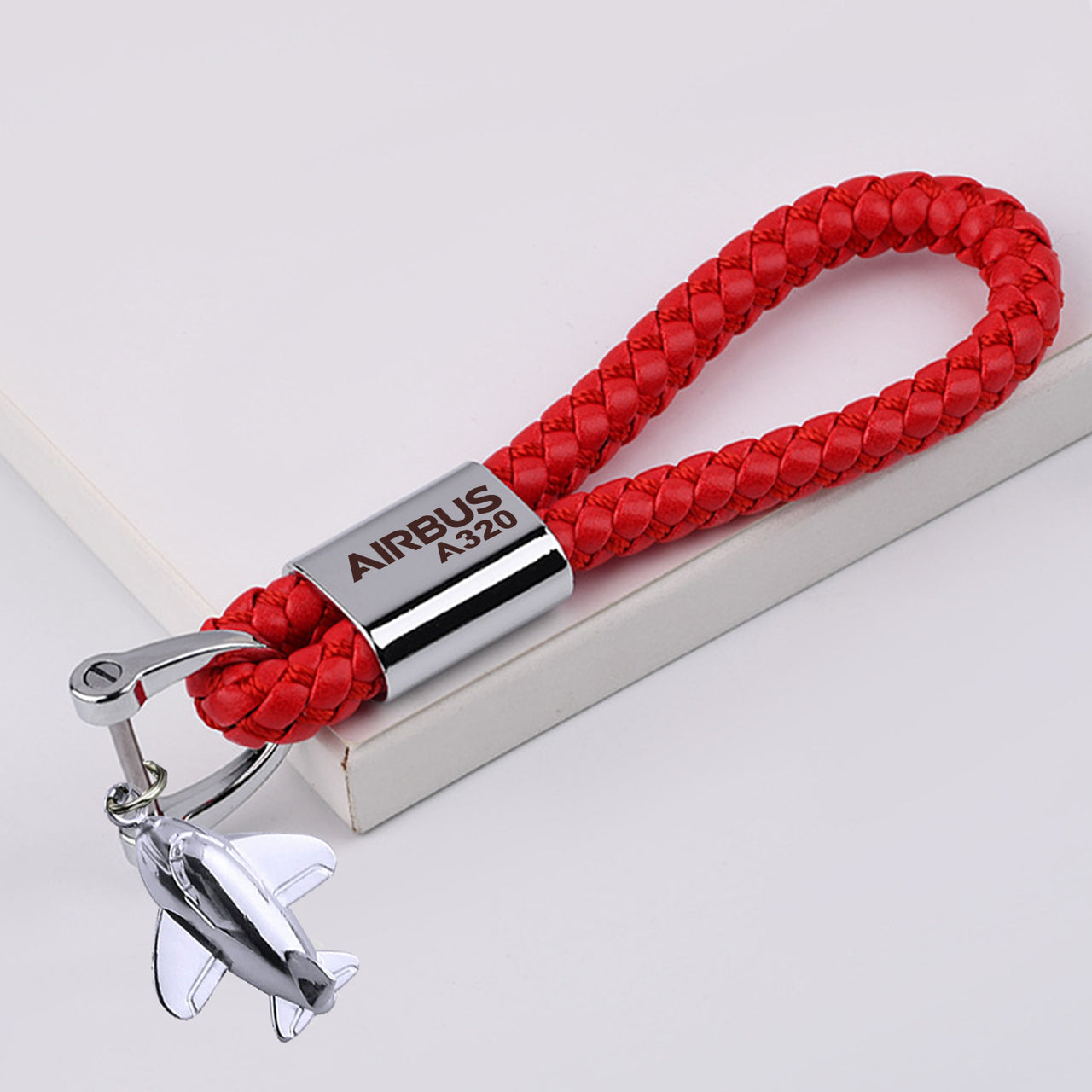 Airbus A320 & Text Designed Leather Car Key Chains