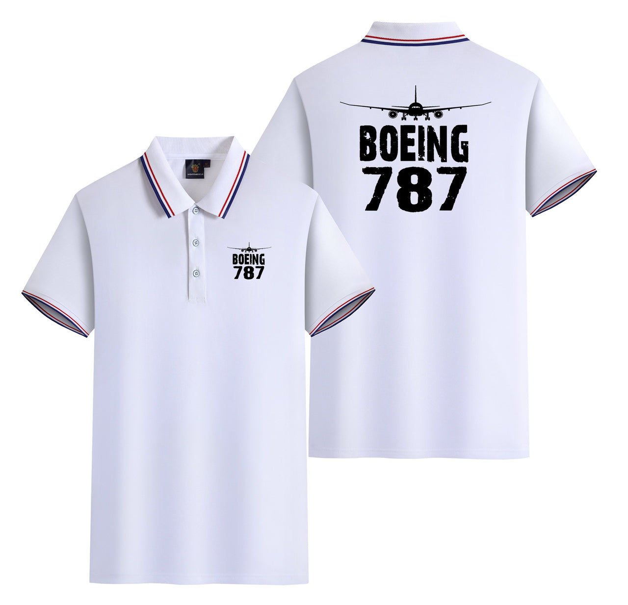 Boeing 787 & Plane Designed Stylish Polo T-Shirts (Double-Side)