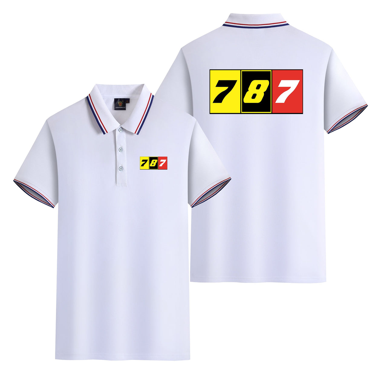 Flat Colourful 787 Designed Stylish Polo T-Shirts (Double-Side)