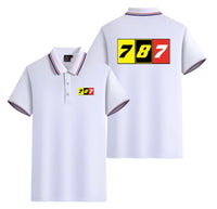 Thumbnail for Flat Colourful 787 Designed Stylish Polo T-Shirts (Double-Side)