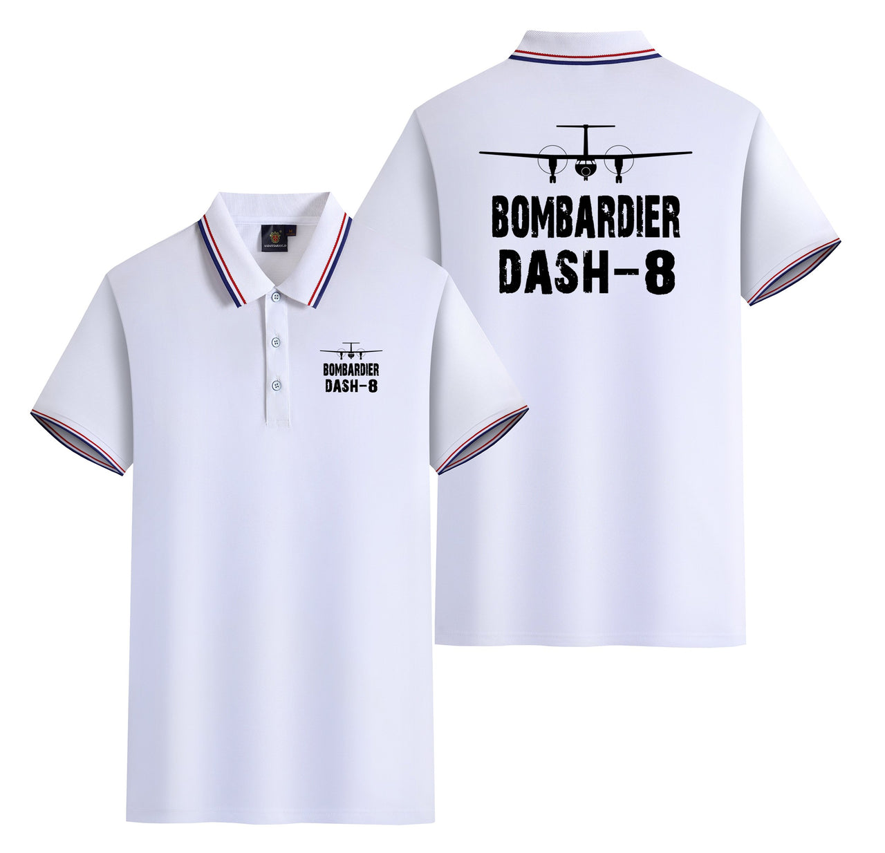 Bombardier Dash-8 & Plane Designed Stylish Polo T-Shirts (Double-Side)