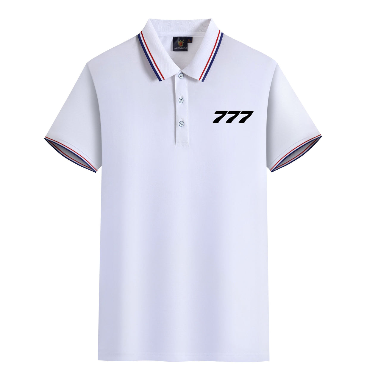 777 Flat Text Designed Stylish Polo T-Shirts