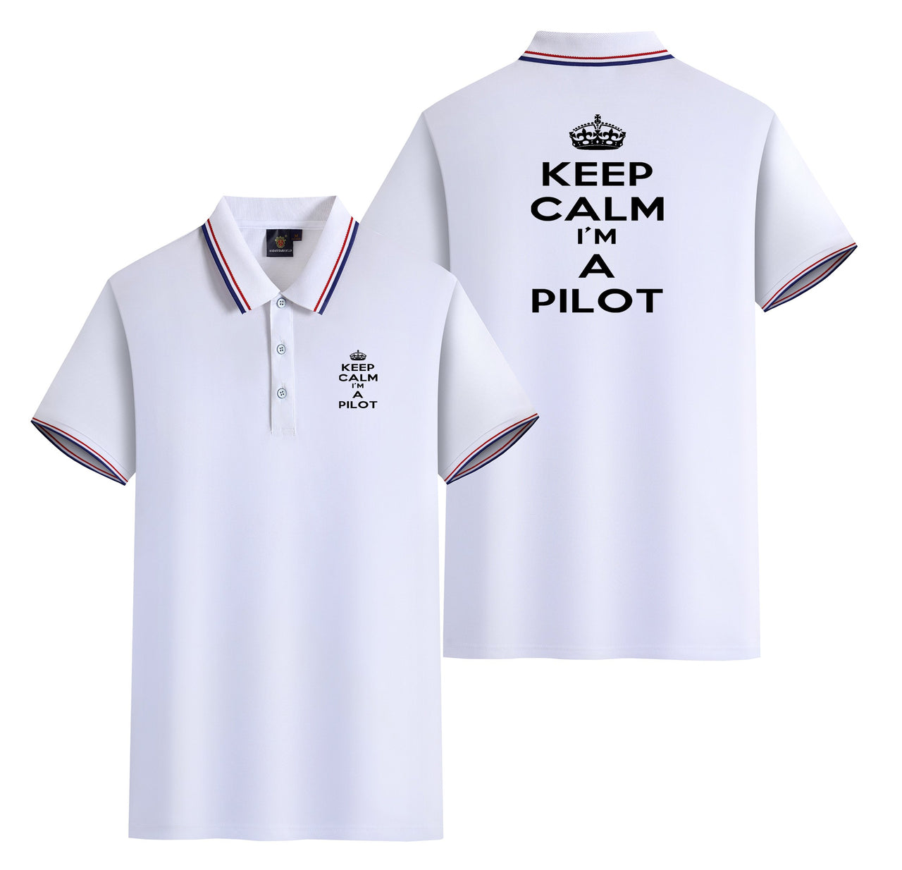 Keep Calm I'm a Pilot Designed Stylish Polo T-Shirts (Double-Side)