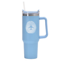 Thumbnail for Aviation Finger Print Designed 40oz Stainless Steel Car Mug With Holder