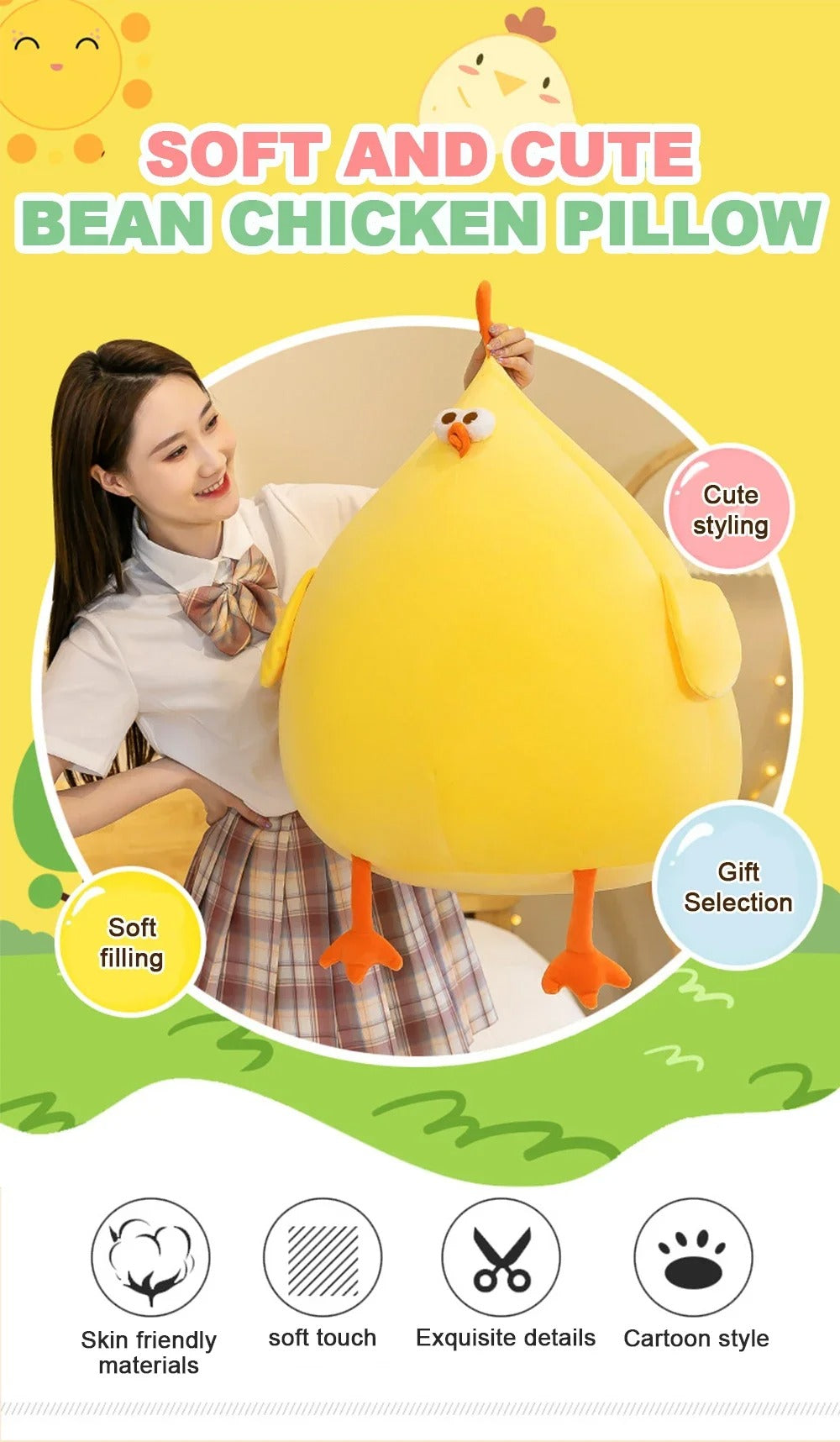 Funny Fat Chicken Plush Toys Pillow Plushie Dolls