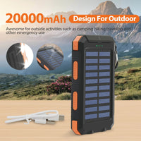 Thumbnail for 20000mAh Solar Power Bank: Dual USB, 2 LED Flashlight (Outdoor/iPhone)Power Banks