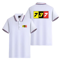 Thumbnail for Flat Colourful 737 Designed Stylish Polo T-Shirts (Double-Side)