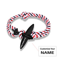 Thumbnail for (Edition 4) - Thinner & Small Airplane Designed Bracelets Black (Adjustable)