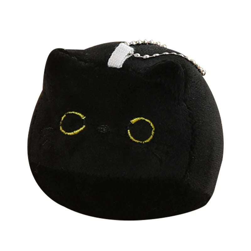 Kawaii Oval Cat Plush Doll 4 Kitten Pendants in Mom Cat