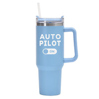 Thumbnail for Auto Pilot ON Designed 40oz Stainless Steel Car Mug With Holder