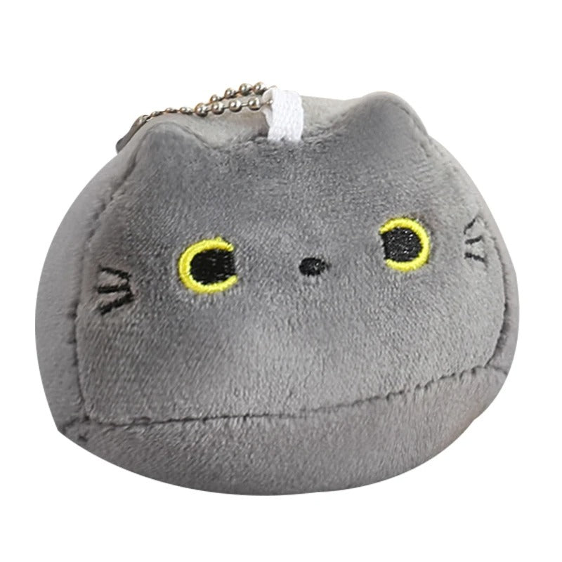 Kawaii Oval Cat Plush Doll 4 Kitten Pendants in Mom Cat