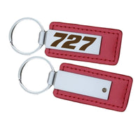 Thumbnail for 727 Flat Text Faux Leather Key Chains