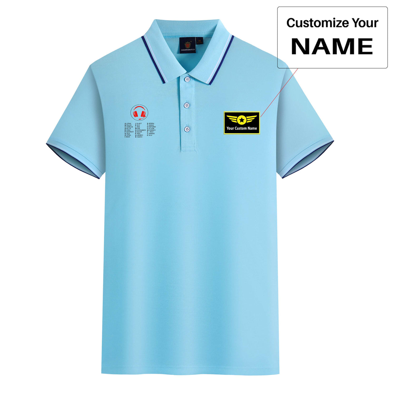 Aviation Alphabet 3 Designed Stylish Polo T-Shirts